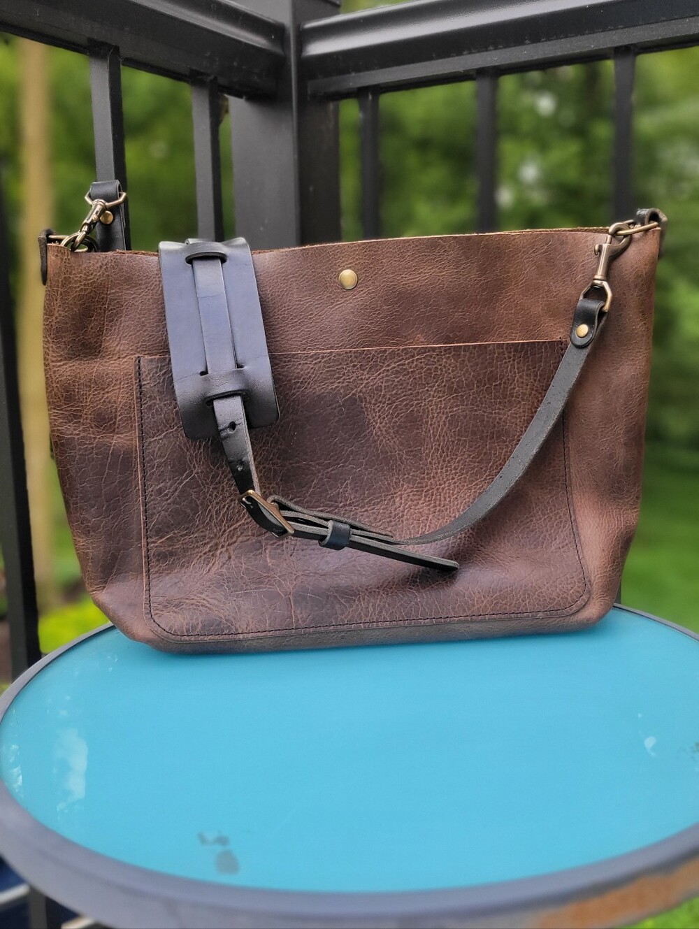 Medium Avery Crossbody Go Forth Goods Leather Tote Bag Bison Leather
